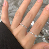 Double Mother and Child Crystal Adjustable Ring