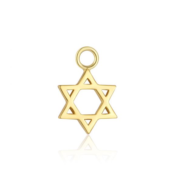 Gold Motif Butterfly Flower Star Cross Honeybee 925 Sterling Silver Pendant