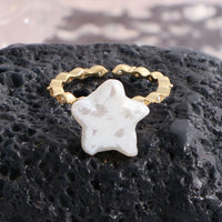 Natural Baroque Pearl Star Sterling Silver Adjustable Ring