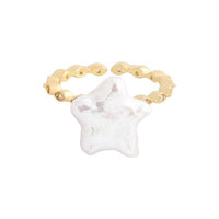 Natural Baroque Pearl Star Sterling Silver Adjustable Ring