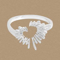 Radiant Irregular Heart 925 Sterling Silver Adjustable Ring