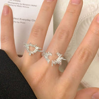 Radiant Irregular Heart 925 Sterling Silver Adjustable Ring