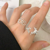 Radiant Irregular Heart 925 Sterling Silver Adjustable Ring