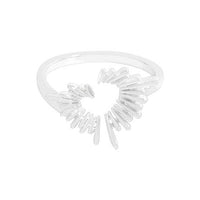 Radiant Irregular Heart 925 Sterling Silver Adjustable Ring