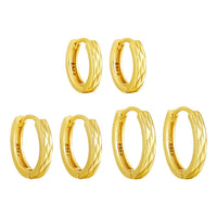 Rhombu Pattern Circle Hoop Earrings, 925 Sterling Silver