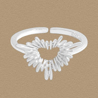 Radiant Heart Anniversary Adjustable 925 Sterling Silver Ring