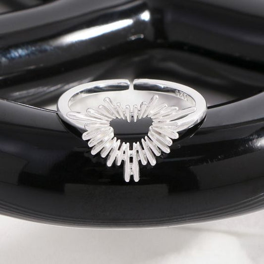 Radiant Heart Anniversary Adjustable 925 Sterling Silver Ring