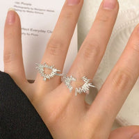 Radiant Heart Anniversary Adjustable 925 Sterling Silver Ring