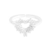Radiant Heart Anniversary Adjustable 925 Sterling Silver Ring