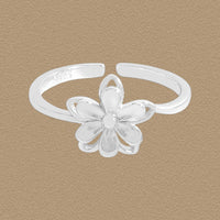 Double Layer Flower 925 Sterling Silver Adjustable Ring