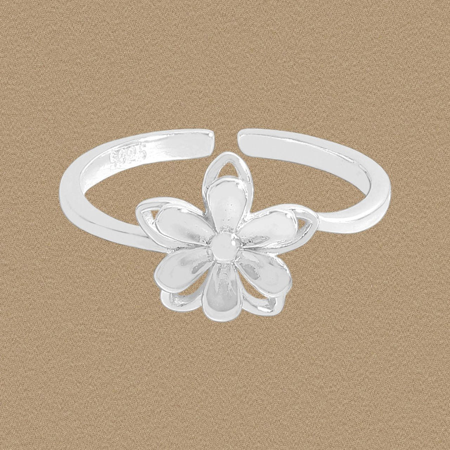 Double Layer Flower 925 Sterling Silver Adjustable Ring