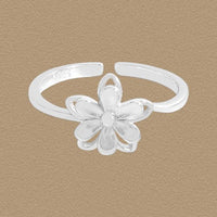 Double Layer Flower 925 Sterling Silver Adjustable Ring