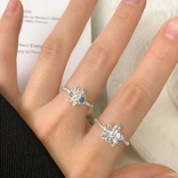 Double Layer Flower 925 Sterling Silver Adjustable Ring