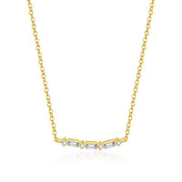 Golden Snowflake Crystal Necklace in .925 Sterling Silver