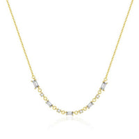 Golden Snowflake Crystal Necklace in .925 Sterling Silver