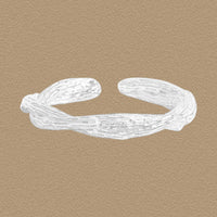 Hammered Twisted Cross 925 Sterling Silver Adjustable Ring