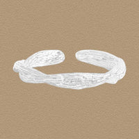 Hammered Twisted Cross 925 Sterling Silver Adjustable Ring