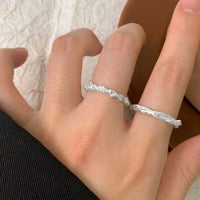 Hammered Twisted Cross 925 Sterling Silver Adjustable Ring