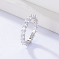 Gold Plated Cubic Zirconia Ring in Sterling Silver