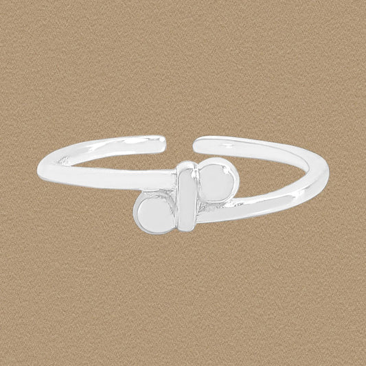 Double Cross Beads 925 Sterling Silver Adjustable Ring