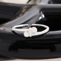 Double Cross Beads 925 Sterling Silver Adjustable Ring