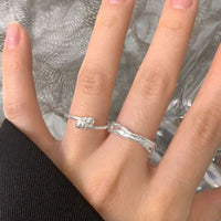 Double Cross Beads 925 Sterling Silver Adjustable Ring