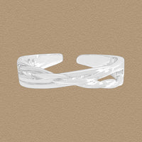 Irregular Winding Weave 925 Sterling Silver Adjustable Ring