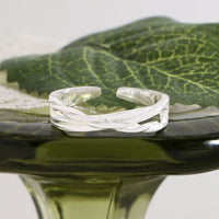 Irregular Winding Weave 925 Sterling Silver Adjustable Ring