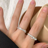 Irregular Winding Weave 925 Sterling Silver Adjustable Ring