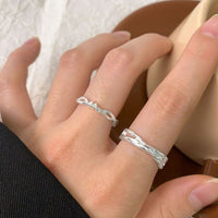 Irregular Winding Weave 925 Sterling Silver Adjustable Ring