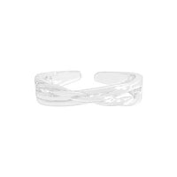 Irregular Winding Weave 925 Sterling Silver Adjustable Ring