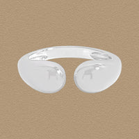 Masculine Geometry Waterdrop Sterling Silver Adjustable Ring