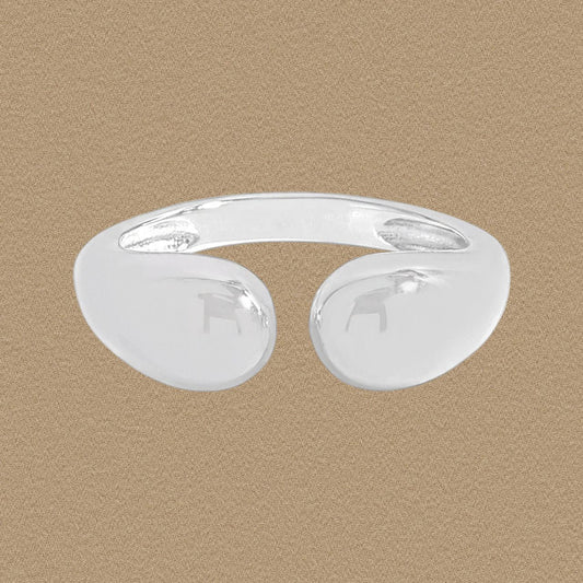 Masculine Geometry Waterdrop Sterling Silver Adjustable Ring