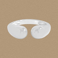 Masculine Geometry Waterdrop Sterling Silver Adjustable Ring