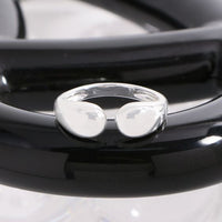 Masculine Geometry Waterdrop Sterling Silver Adjustable Ring