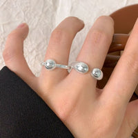 Masculine Geometry Waterdrop Sterling Silver Adjustable Ring