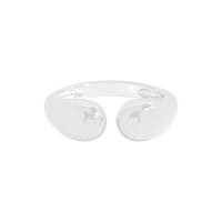 Masculine Geometry Waterdrop Sterling Silver Adjustable Ring