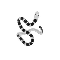 Black Epoxy Snake 925 Sterling Silver Adjustable Ring