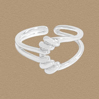 Irregular Wrapped Lines Adjustable Sterling Silver Ring