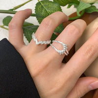 Irregular Wrapped Lines Adjustable Sterling Silver Ring