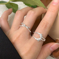 Irregular Wrapped Lines Adjustable Sterling Silver Ring