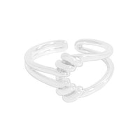Irregular Wrapped Lines Adjustable Sterling Silver Ring