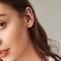 Three Hollow Stars Sterling Silver Stud Earrings