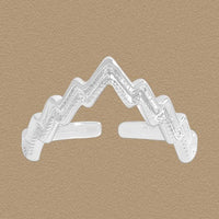 Irregular V Shape 925 Sterling Silver Adjustable Ring