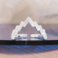 Irregular V Shape 925 Sterling Silver Adjustable Ring