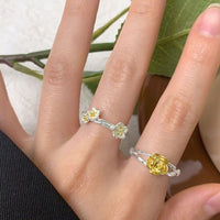 Plum Blossom Flower 925 Sterling Silver Adjustable Ring