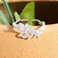 Irregular Hollow Heart and Star Sterling Silver Adjustable Ring