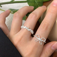 Anniversary Twisted Crystal Adjustable Ring