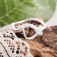 Elegant Irregular Snake 925 Sterling Silver Adjustable Ring