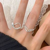 Elegant Irregular Snake 925 Sterling Silver Adjustable Ring